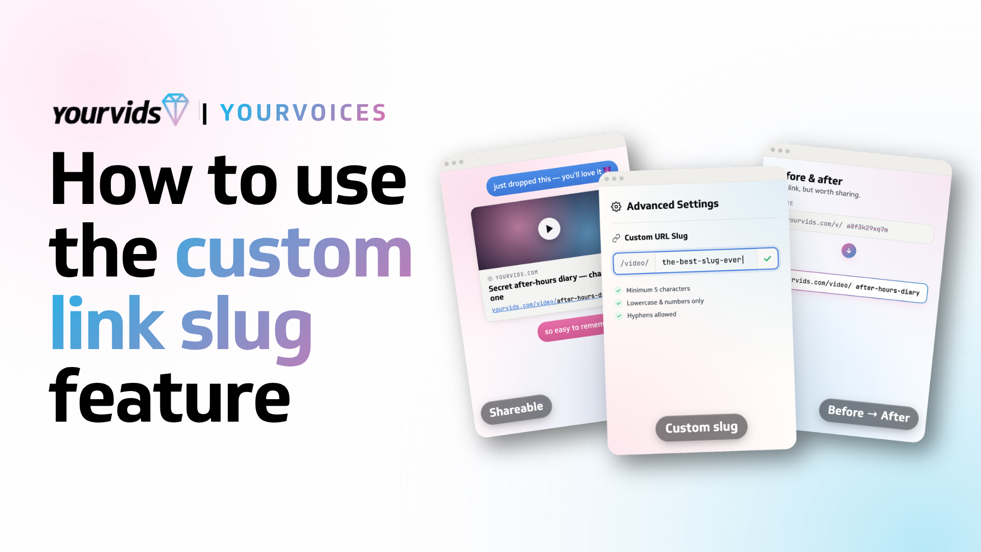How To Use the Custom Link Slug Feature