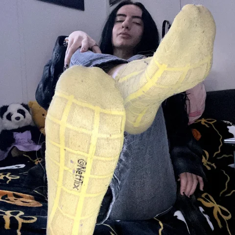 Yellow Pattern Worn Socks