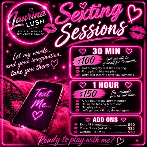 Laurina Lush Private Sexting - 30 Min or 1 Hour