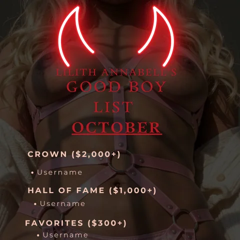 Lilith's Good Boy List