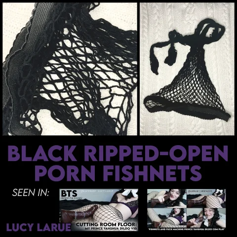 Black Ripped-Open Porn Fishnets