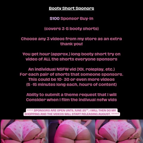 100 Booty Short Sponsor