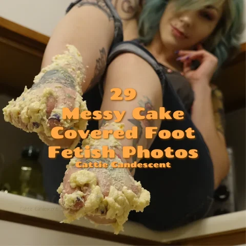 Messy Cake Covered Foot Fetish Photo Set
