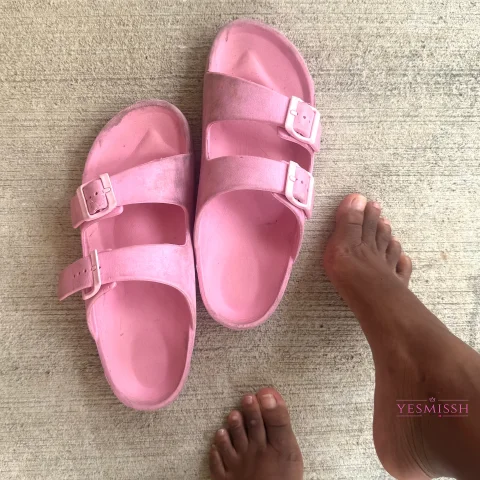 Extremely worn summer slides