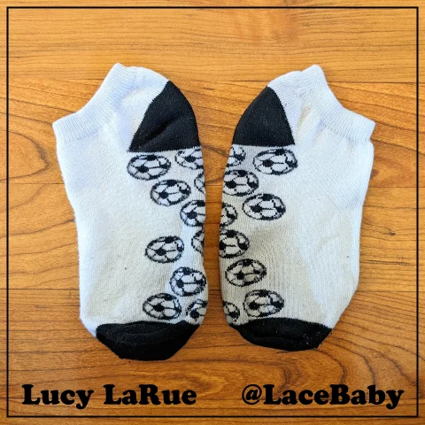 Dirty Black and White Soccer Ball Socks
