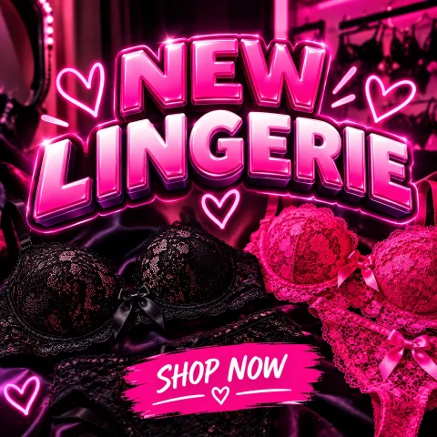 Neon Pink & Black Lace Lingerie Photo Set