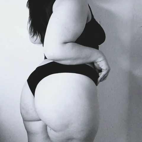 Black and White Lingerie Flashing and Natural Belly Posing Photoset