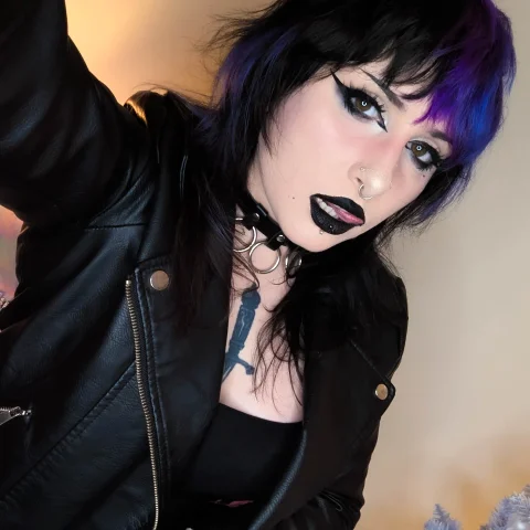 Goth Leather Jacket Selfies Photoset