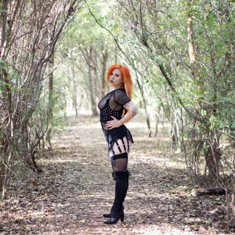 New Orleans Woods Striptease set Part 1 Up to sheer outfit and Leg Tease