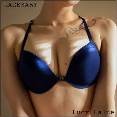Navy Blue Front-Clasping Bra
