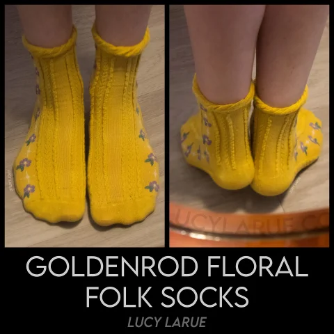 Goldenrod Floral Folk Socks