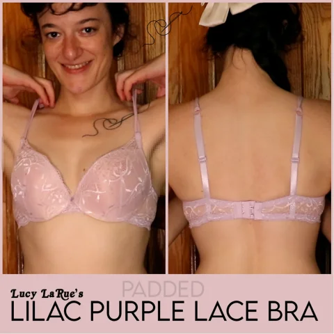 Lilac Purple Padded Lace Bra