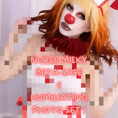 Nurse Milky the Clown Beta-Safe Humiliating Censored and Captioned Photoset
