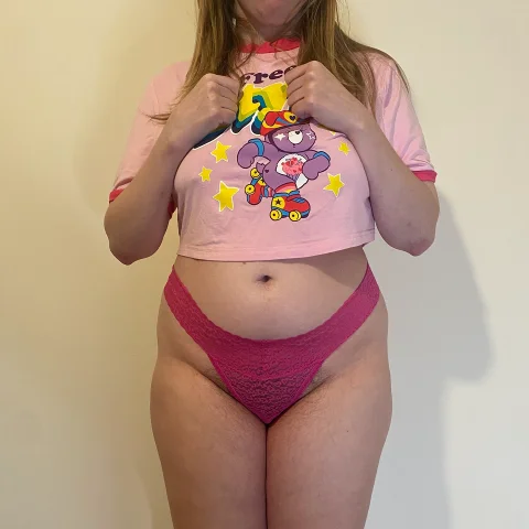 Dark Pink Lace Thong