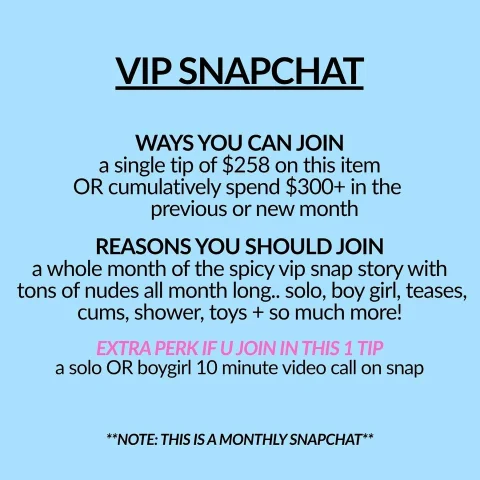 VIP SNAPCHAT 1 MONTH