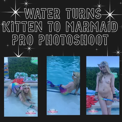 Water Turns Kitten into Naked Mermaid! Professional Photos