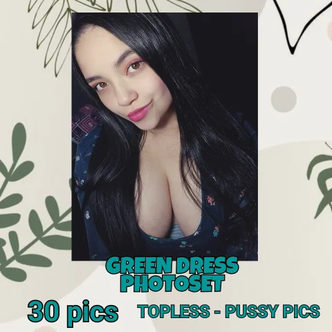 Green  dress photoset 30 photos