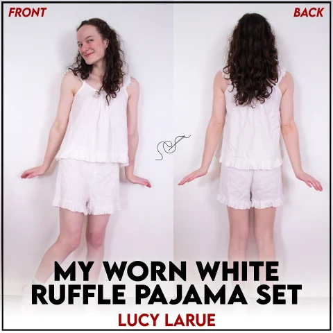 My Worn White Ruffle Pajama Set