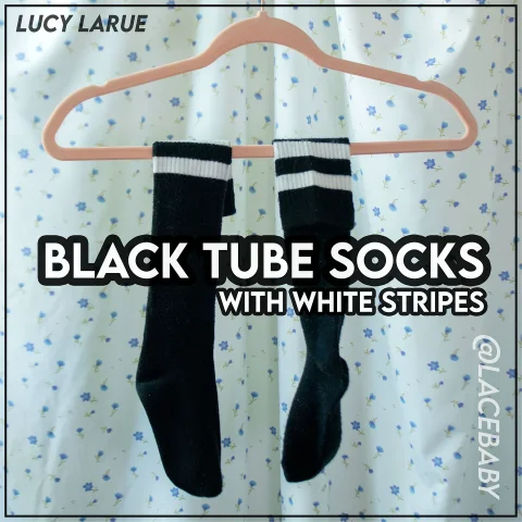 Black Tube Socks with White Stripes