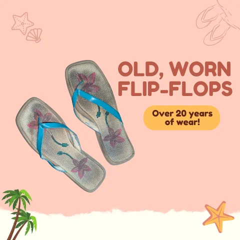 Old, Worn Flip-Flops
