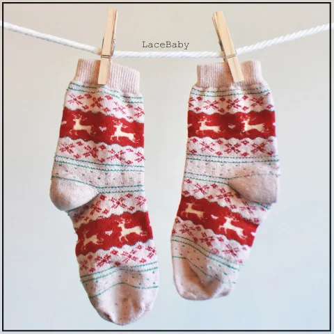 Pink Scandinavian Girl Winter Socks
