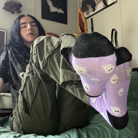 Purple Ghost Worn Socks