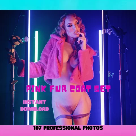 NEW Pink Fur Coat Photoset