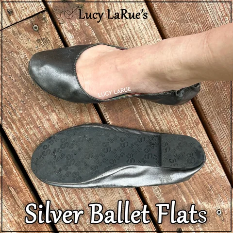 Silver Ballet Flats