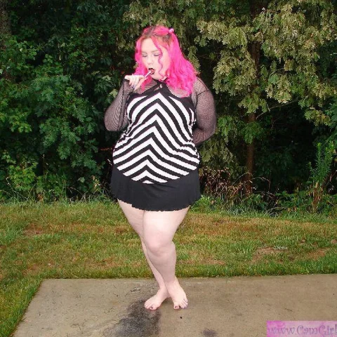 Pink Haired Goth Outside Vintage Pics