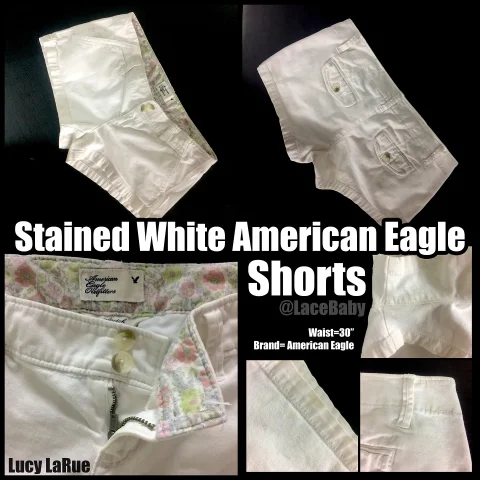 Stained White American Eagle Shorts