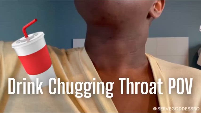 Kombucha Chugging Throat POV - Royal Ro Neck Fetish