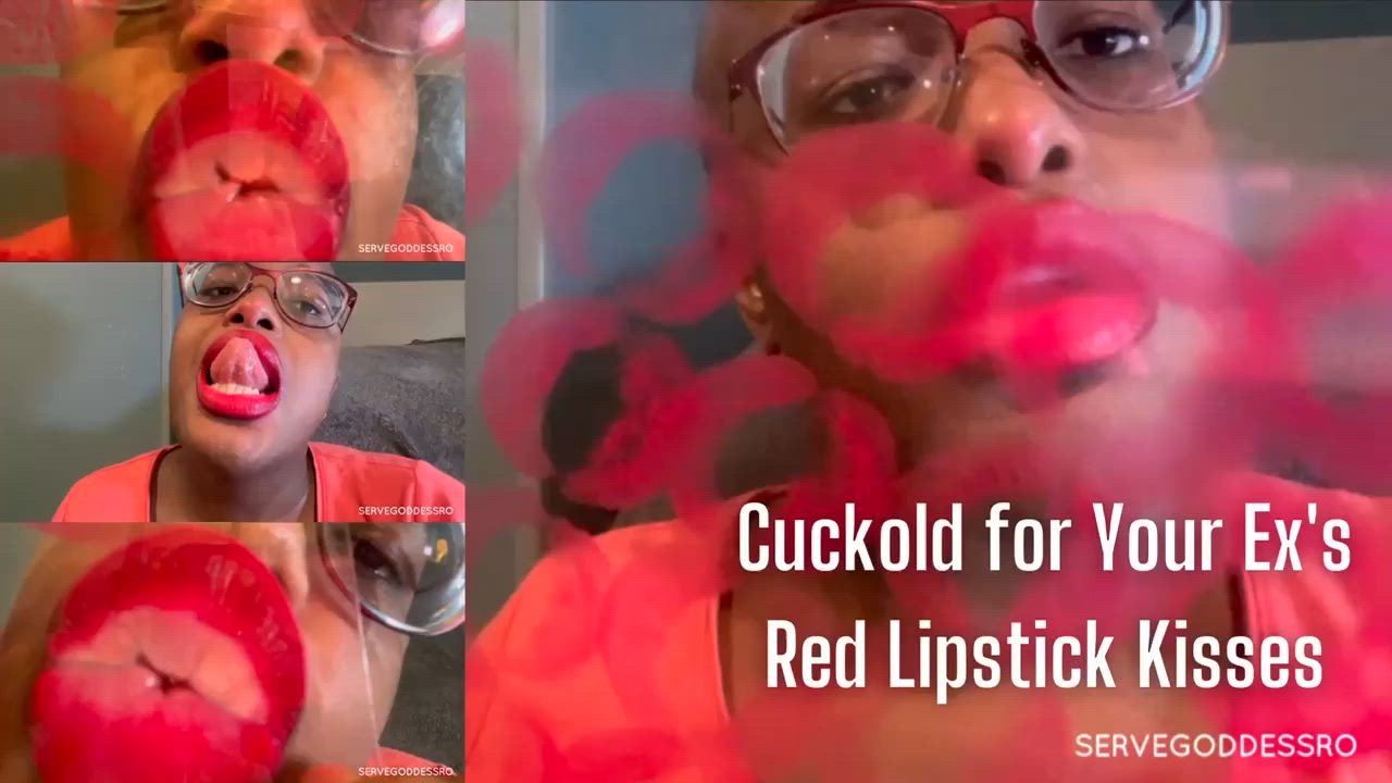 Cuckold for Your Ex's Red Lipstick Kisses - Royal Ro plexiglass kissing humiliation