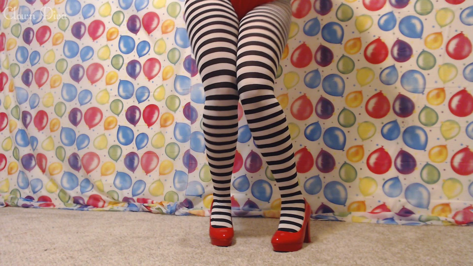 Walking in red heels