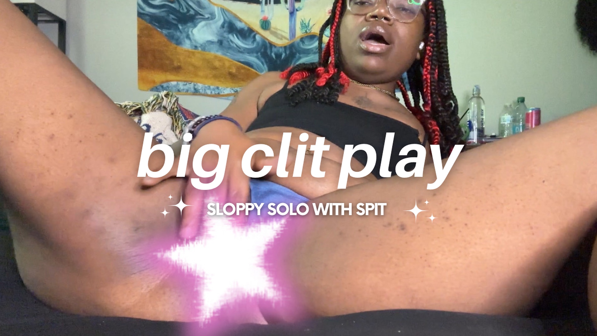 big clit play | sloppy solo with spit