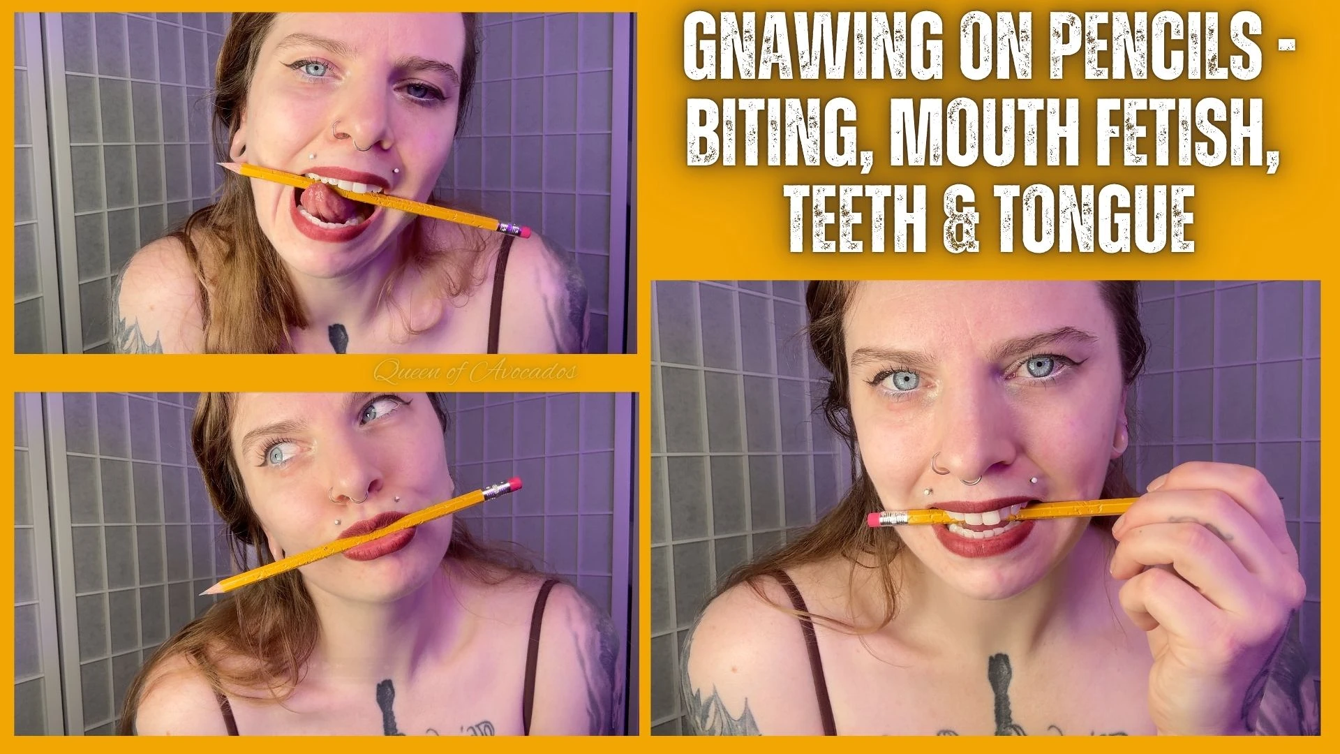 Gnawing on Pencils - Biting, Mouth Fetish
