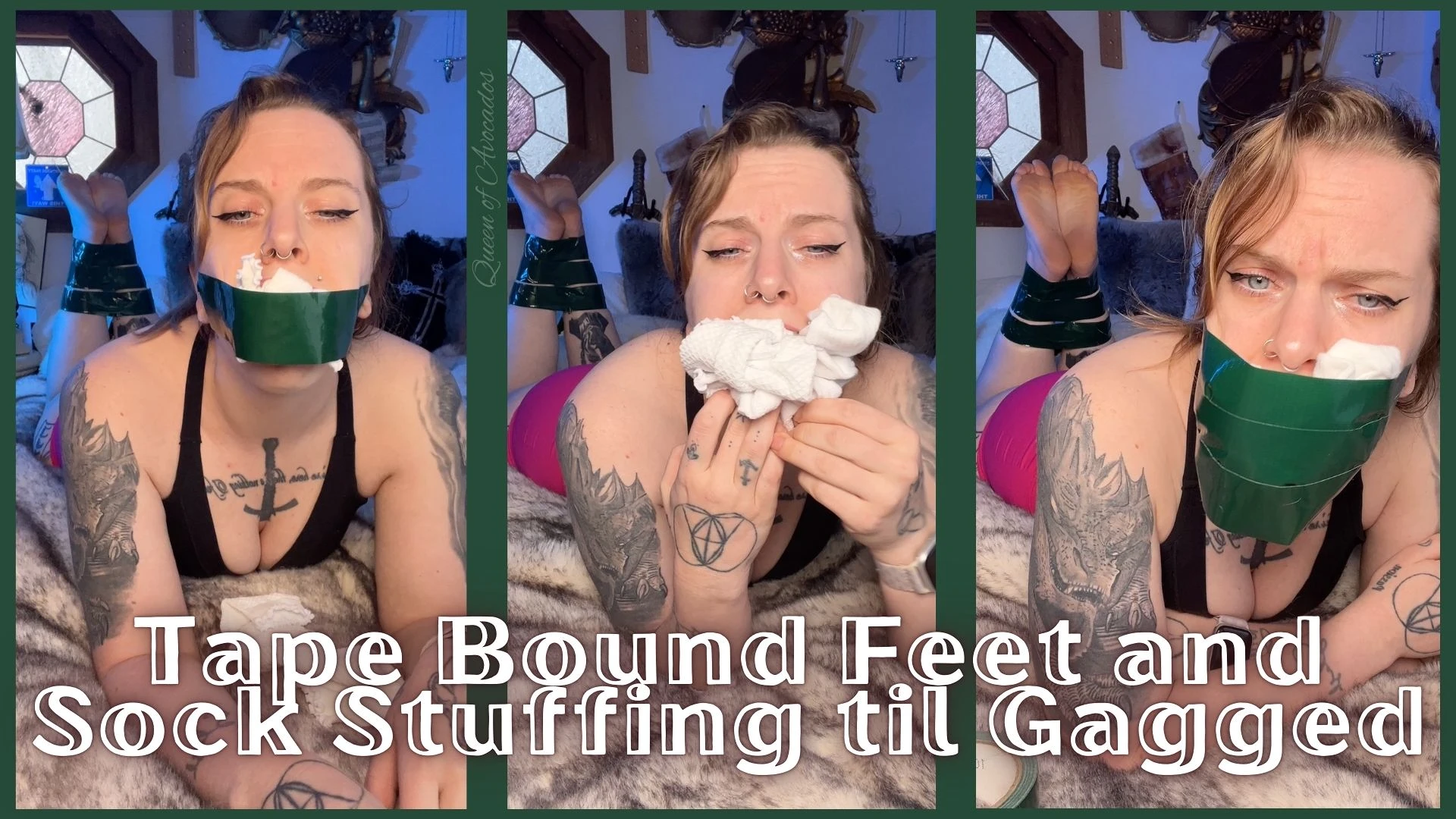 Tape Bound Feet and Sock Stuffing til Gagged
