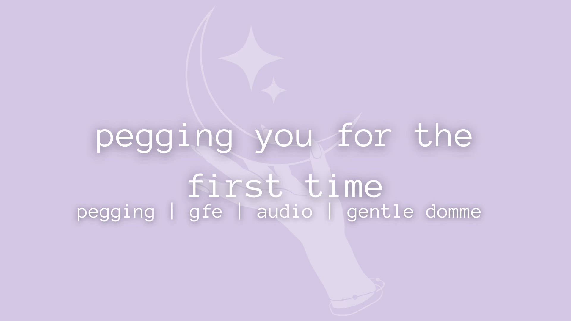 pegging you for the first time