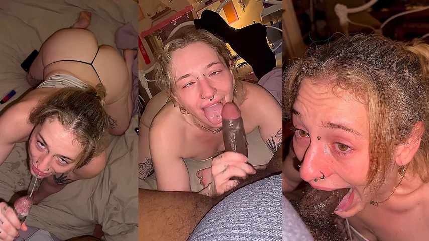 Feral For His Huge Cock - Deepthroat Face Fucking On My Knees