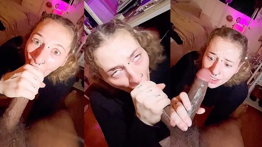 Sucking His Cock While He Watches My Porn