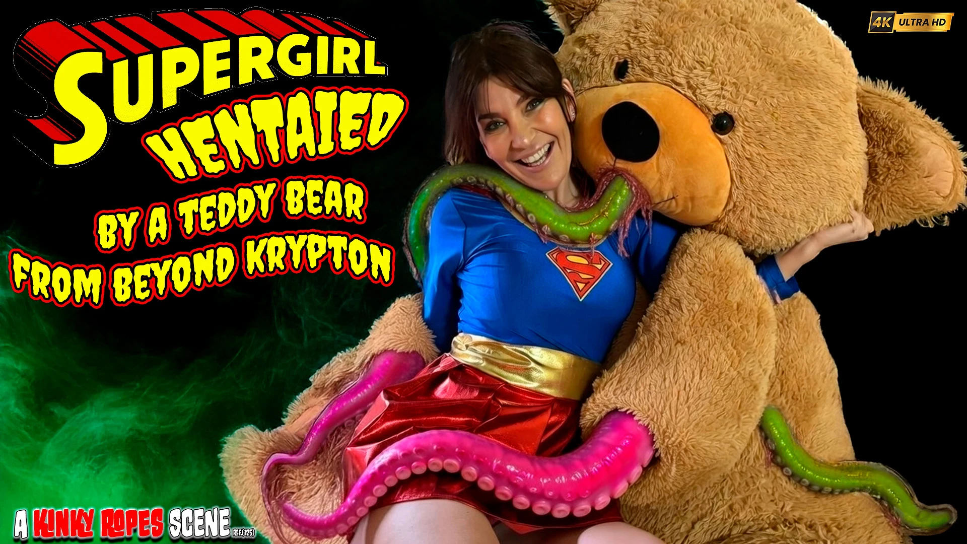 SUPERGIRL HENTAIED BY A TEDDY BEAR FROM BEYOND KRYPTON superheroine trashed by a lovely alien creatu