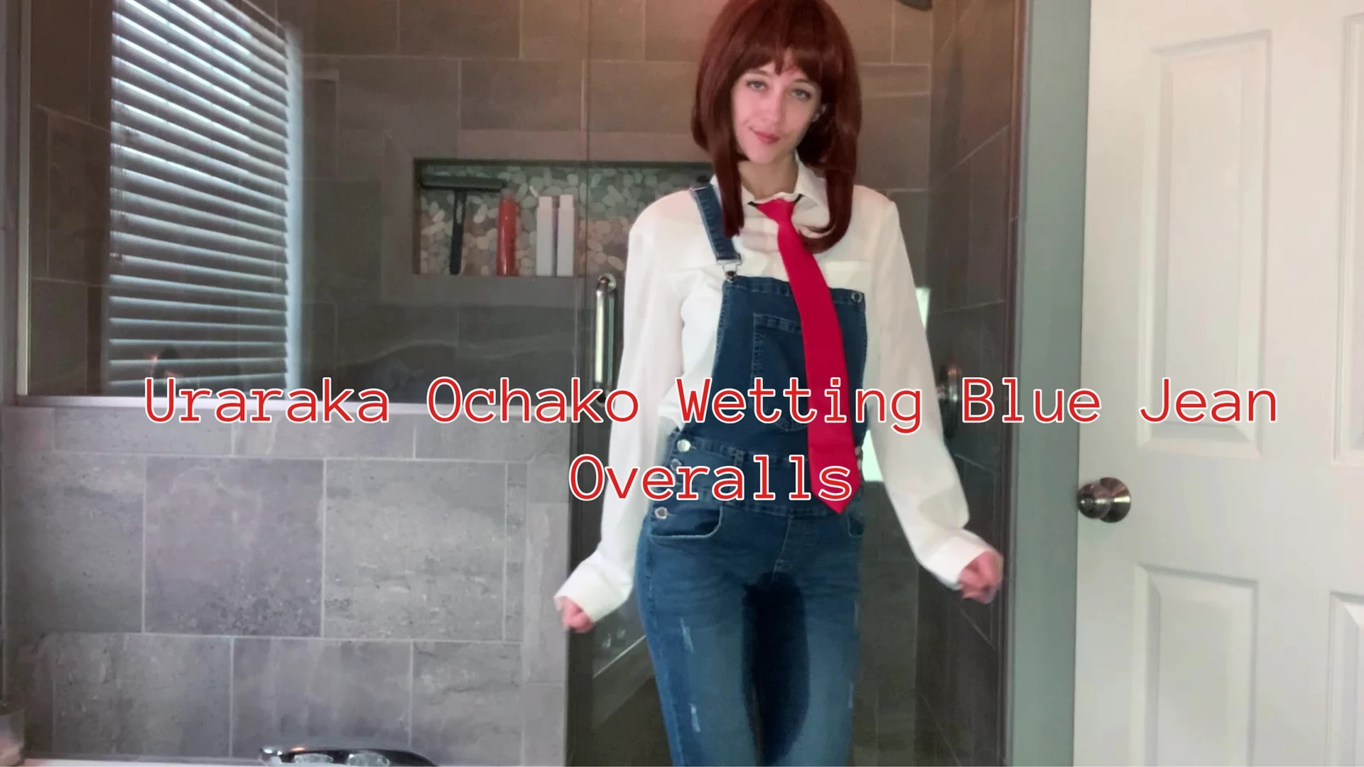 Uraraka Ochako Wetting Blue Jean Overalls & Panties