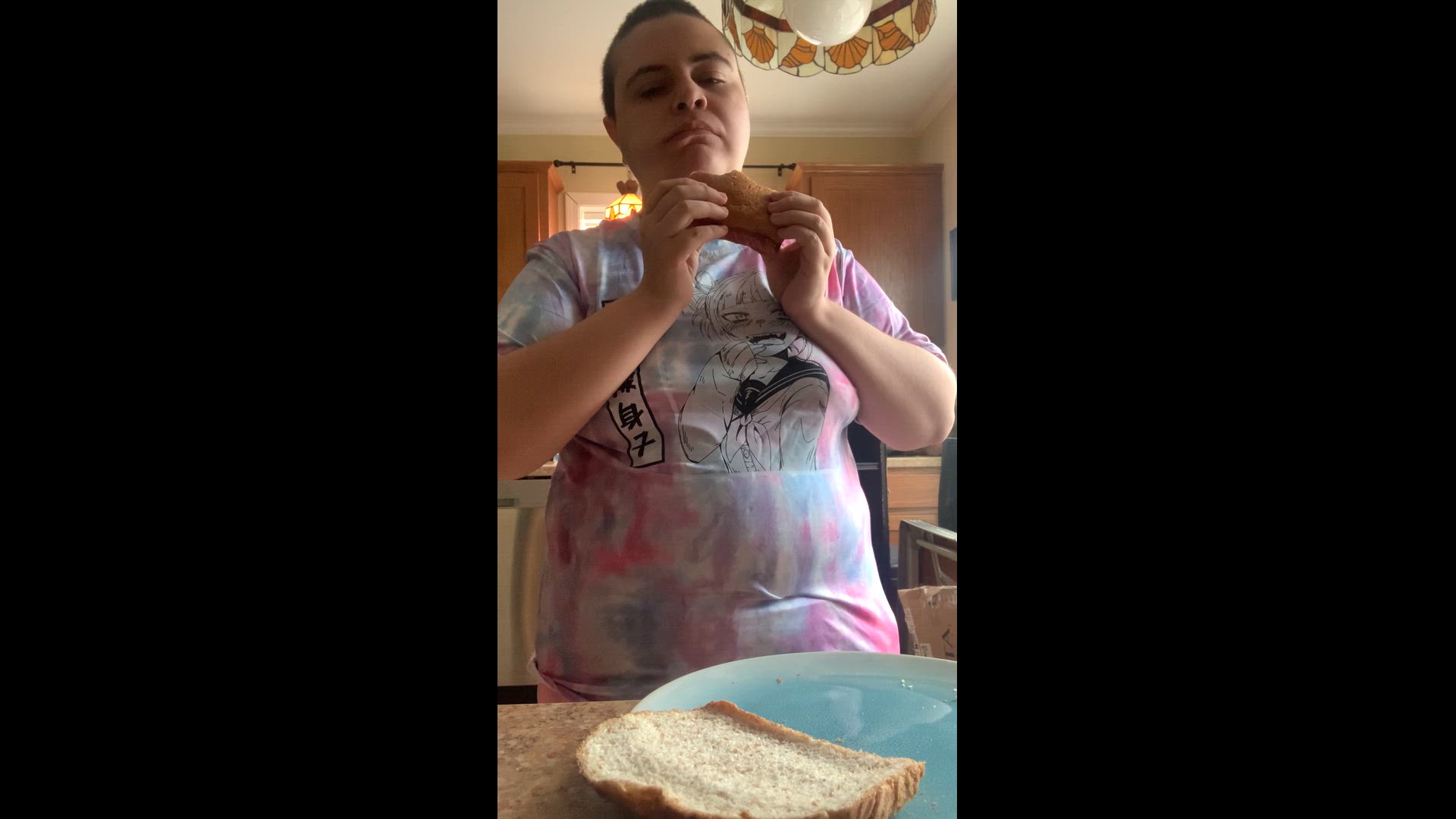 BBW Tomboy Eats Sandwich