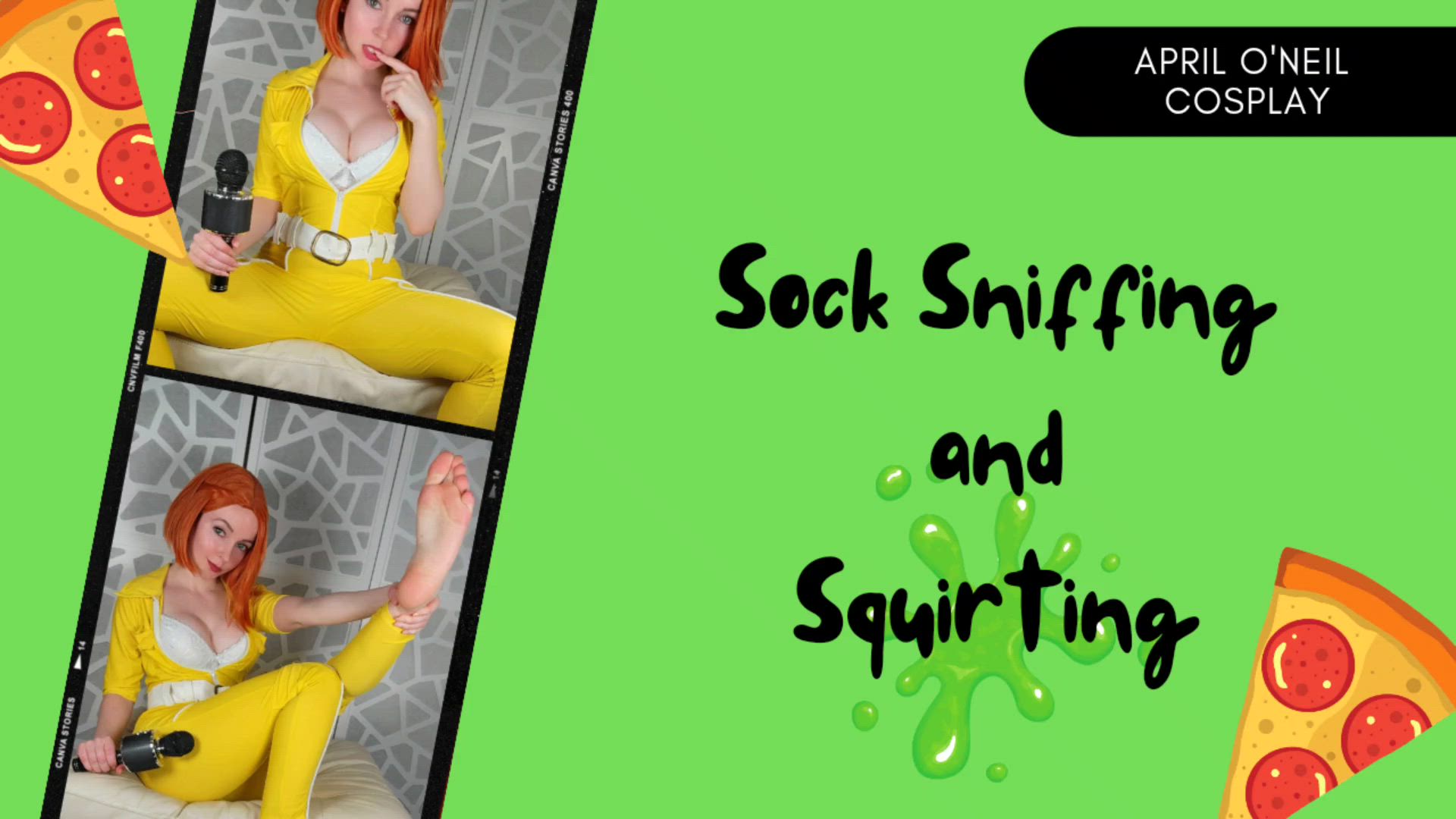 April O'Neil - Sock Sniff and Squirt