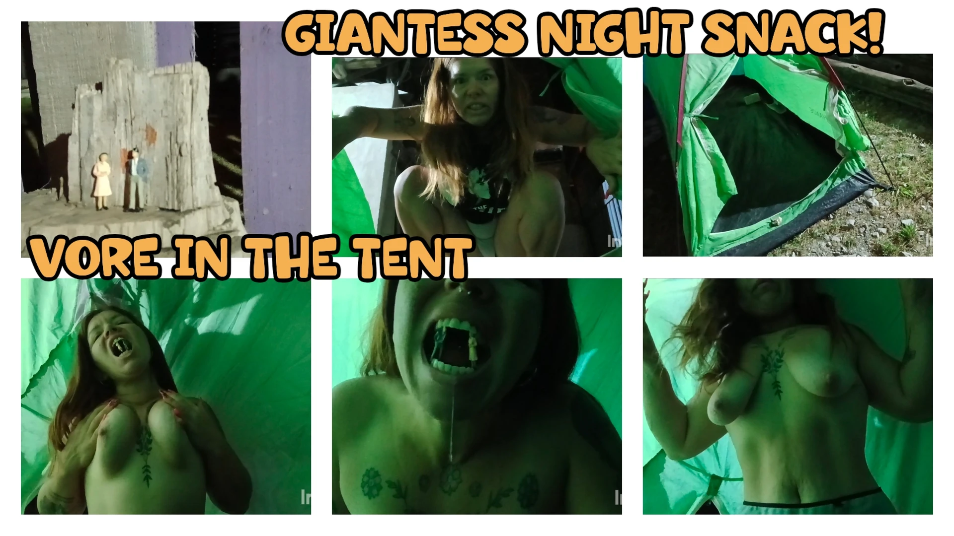 GIANTESS NIGHT SNACK IN THE TENT