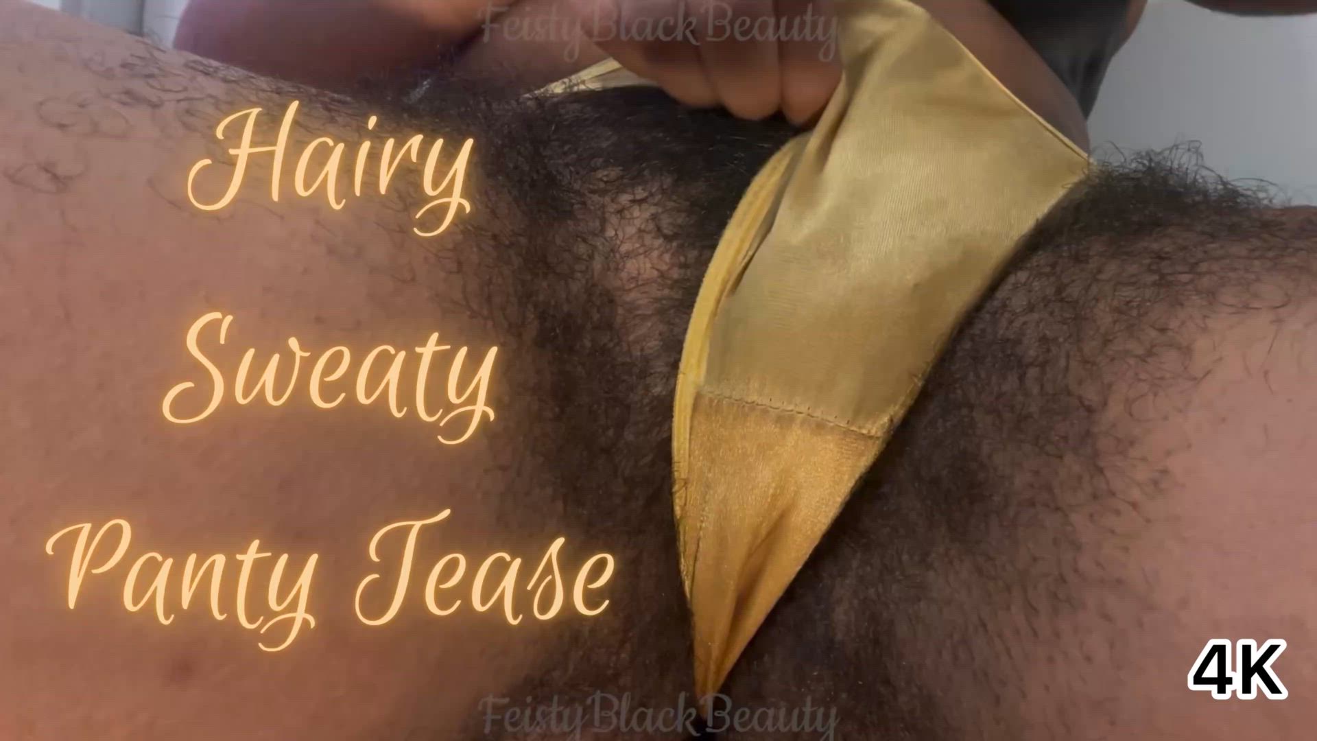 Hairy Sweaty Panty Tease: Ebony Bush Smell Fetish 4K