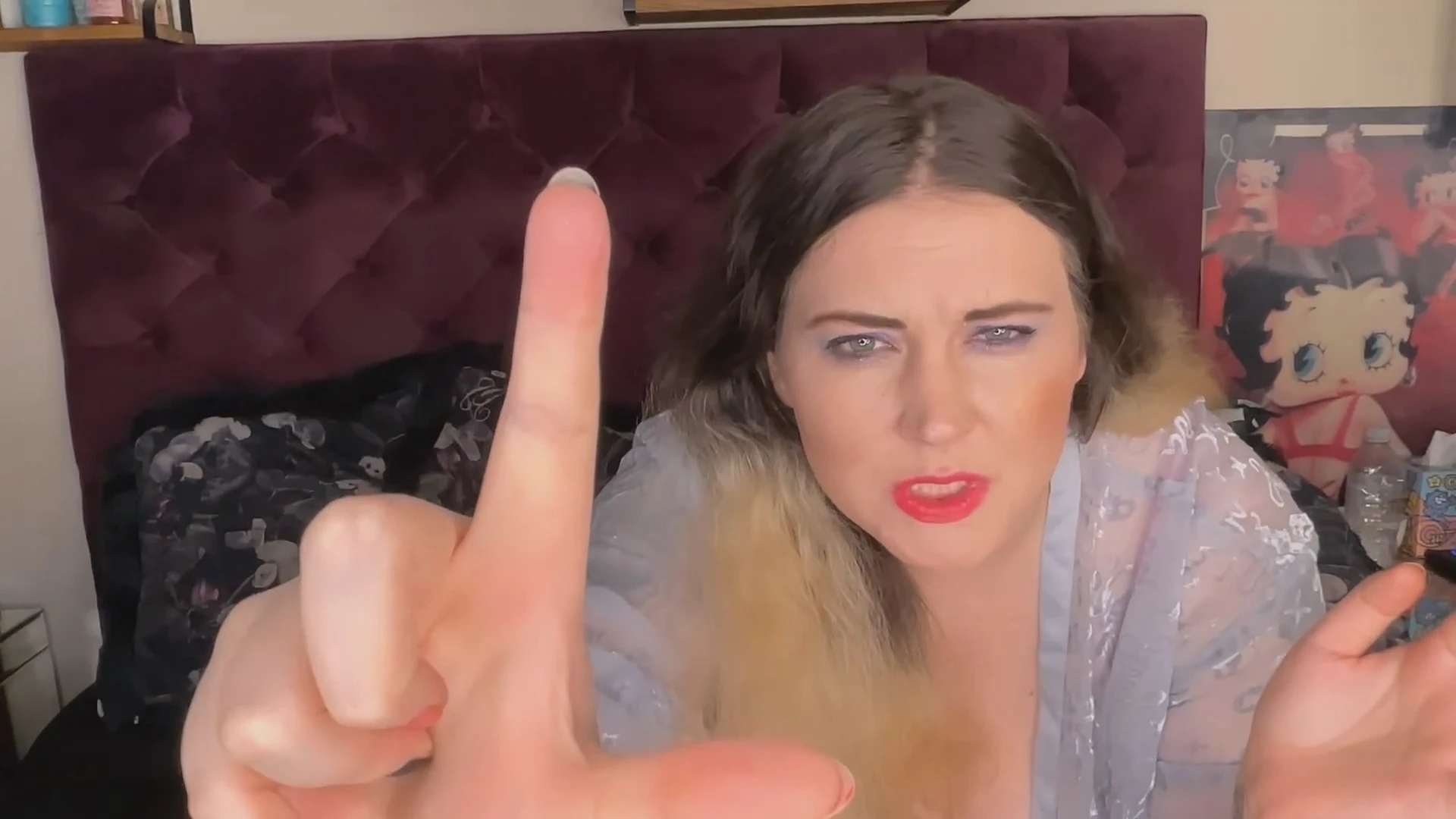 Dom BBW Chastises needle dick loser while smoking