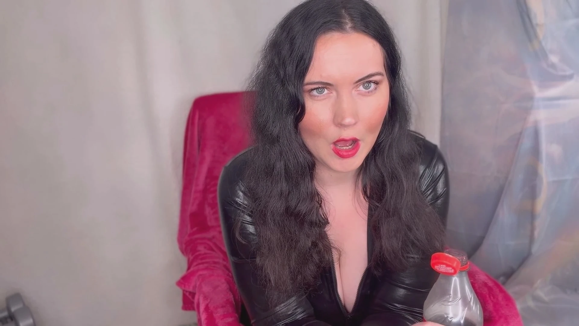 Miss FFW enjoys a bottle of Cola & Burping