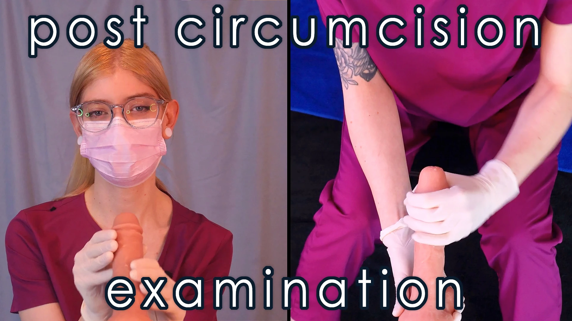 Circumcision Follow Up Examination - Handjob, Assisted Urination, Masked Cum Facial, Medical Fetish