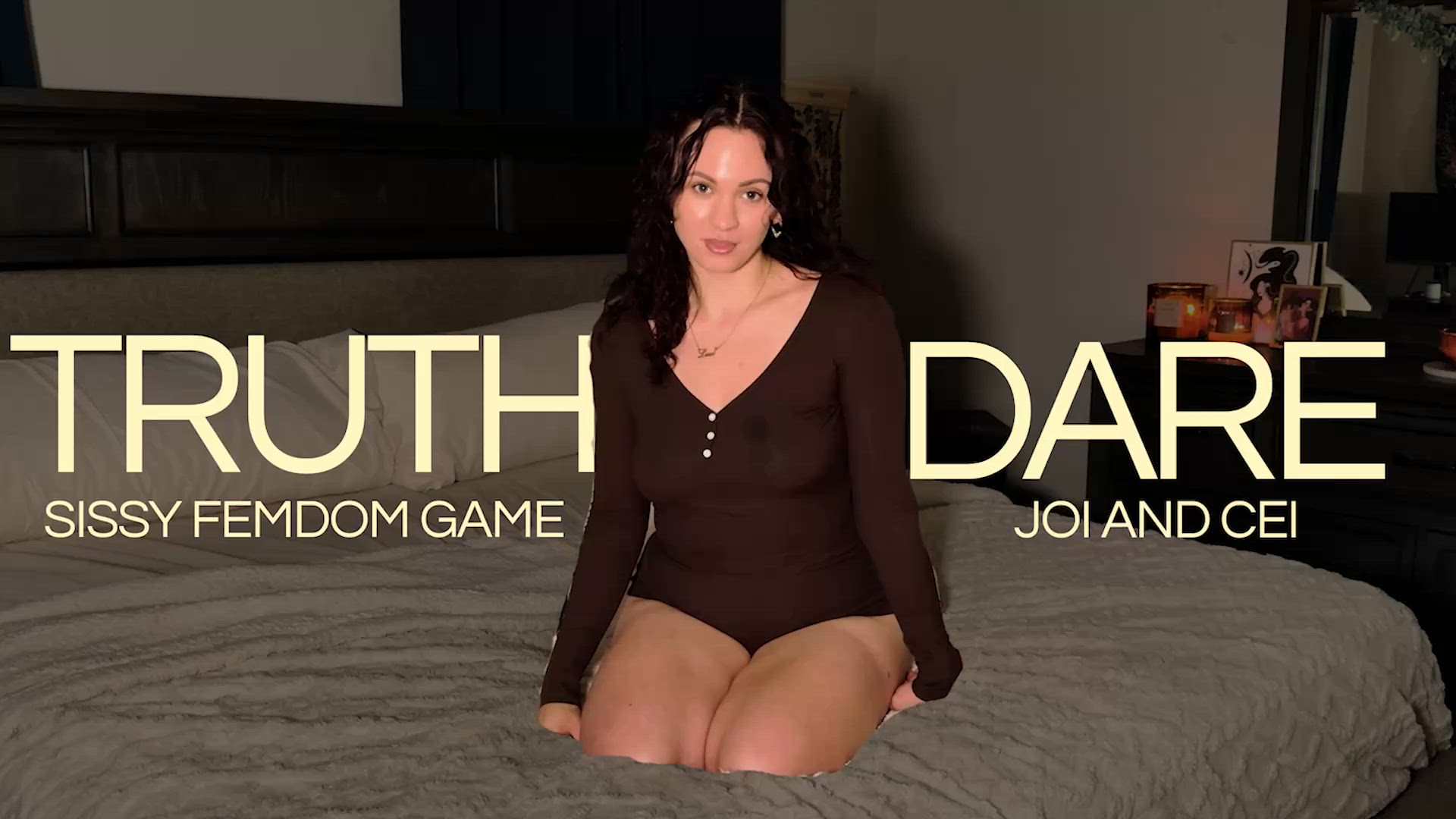 Truth or Dare: Sissy Femdom Game JOI, Blowjob, Anal, CEI