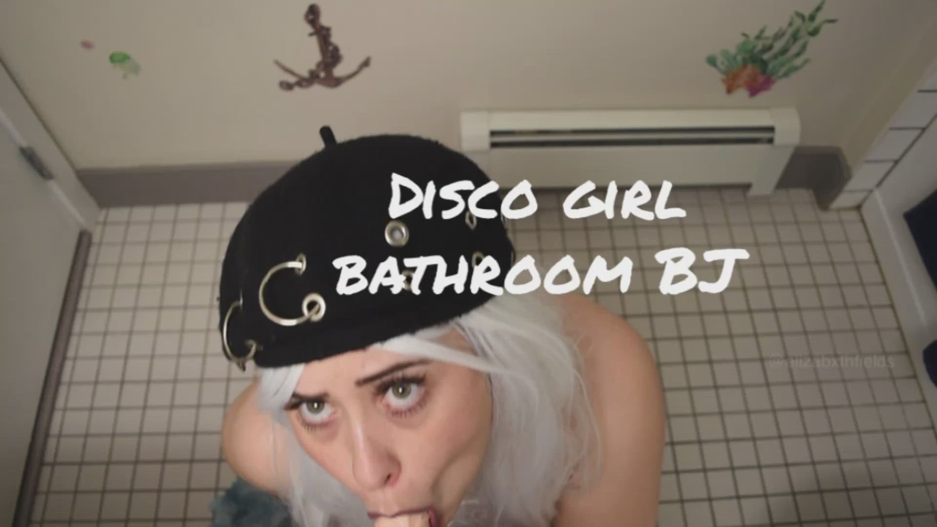 Disco girl bathroom BJ